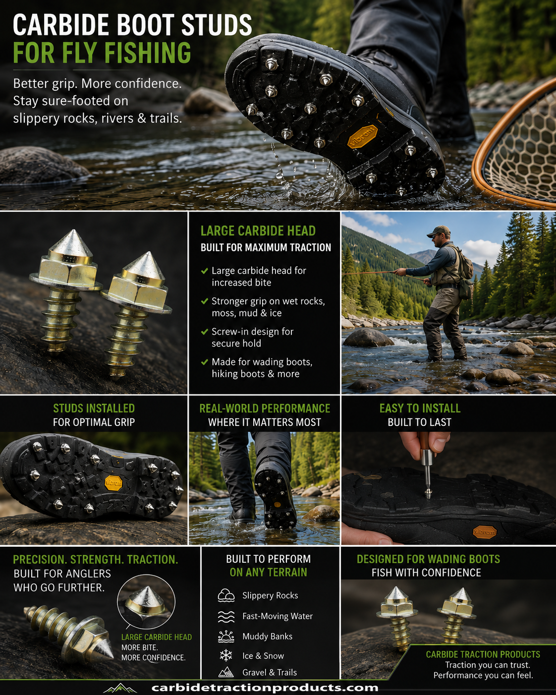 Best Wading Boot Studs for Fly Fishing: Better Grip on Slippery Rocks, Rivers &amp; Ice