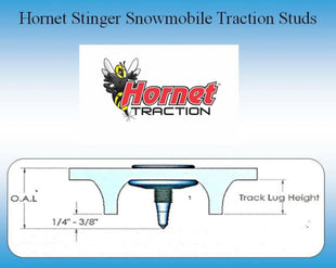 INS Products carbide Hornet Snowmobile Traction Studs w/Nuts Overall Length 2.05" Inches, for Superior Snowmobile Traction