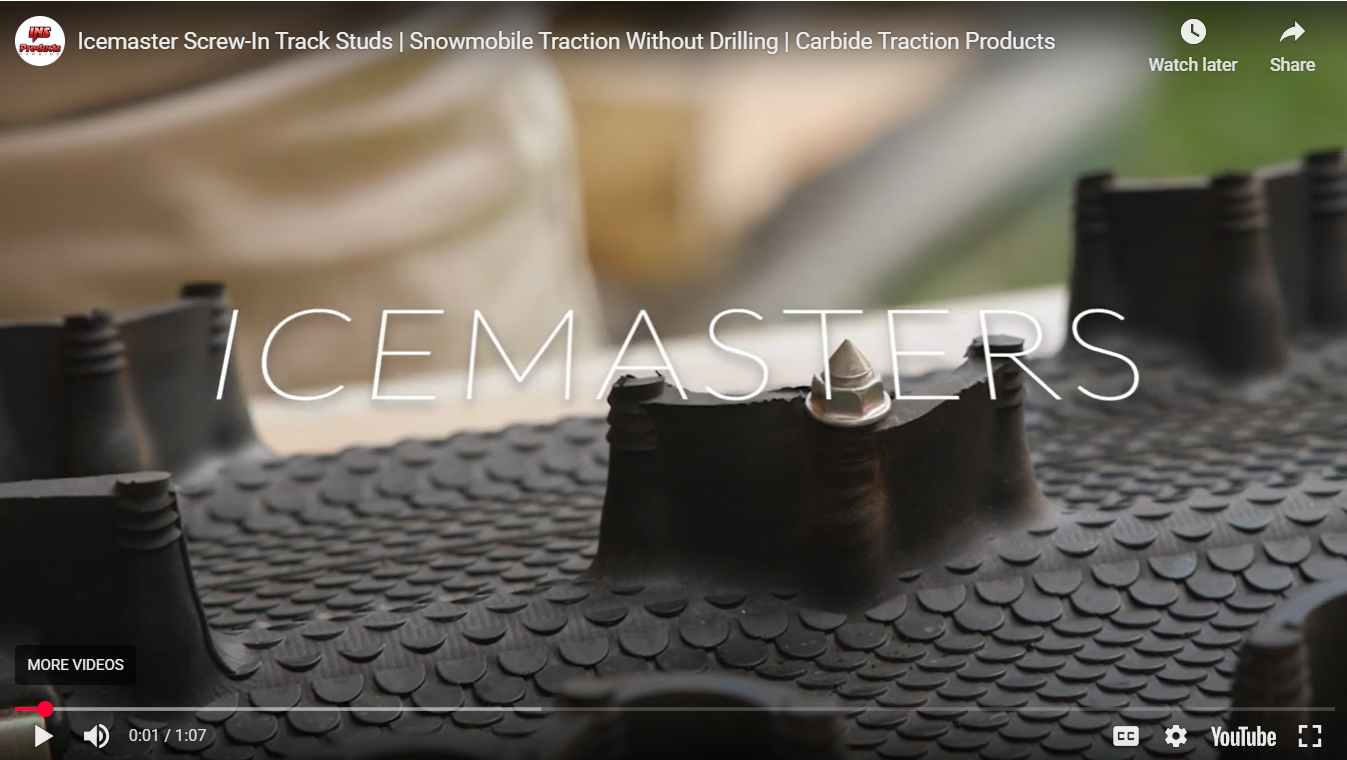 Load video: Installation - Icemaster Screw-In Track Studs | Snowmobile Traction Without Drilling | INS Products