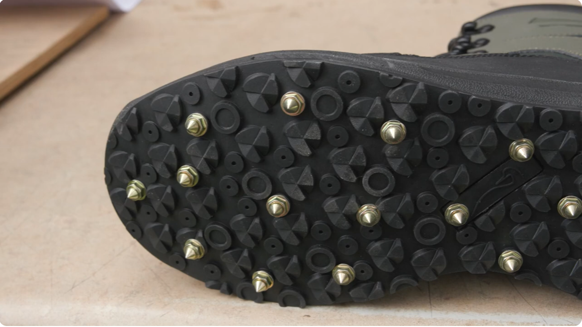 Load video: Installation - Rock Grabrz Boot Studs | Max Traction for Ice, Rocks, and Rugged Terrain | Carbide Traction Products