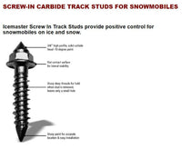 Snowmobile Track Studs – Icemasters 1/2" Solid Carbide Tip Screw-In Studs